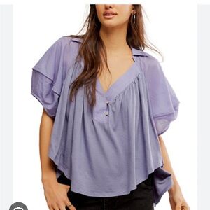 We the free Sunday mixed media babydoll top NEW